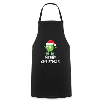 Joyeux Noël Drôle de Chemise de Noël - Tablier de cuisine - noir - Devant - AI Model Male 185 dark (185cm)