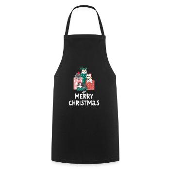 Merry Christmas Funny Christmas Shirt - Cooking Apron - black - Front - AI Model Male 185 dark (185cm)