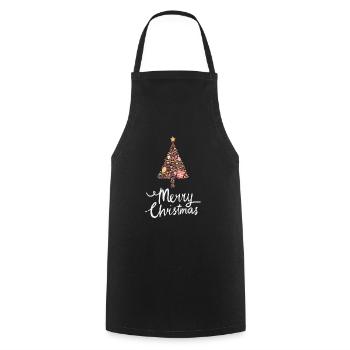 Merry Christmas Funny Christmas Shirt - Cooking Apron - black - Front - AI Model Male 185 dark (185cm)