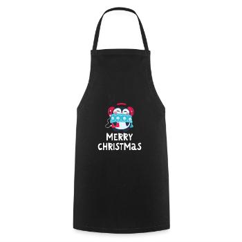 Joyeux Noël Drôle de Chemise de Noël - Tablier de cuisine - noir - Devant - AI Model Male 185 dark (185cm)