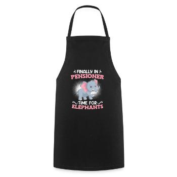 Time for elephants Zoo visitors pension - Cooking Apron - black - Front - AI Model Male 185 dark (185cm)