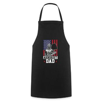 Arboriculteur Papa Bûcheron Patriotic Wood USA Drapeau - Tablier de cuisine - noir - Devant - AI Model Male 185 dark (185cm)