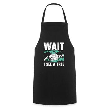 Wait I See A Tree Arborist Logger Wood Whisperer - Tablier de cuisine - noir - Devant - AI Model Male 185 dark (185cm)