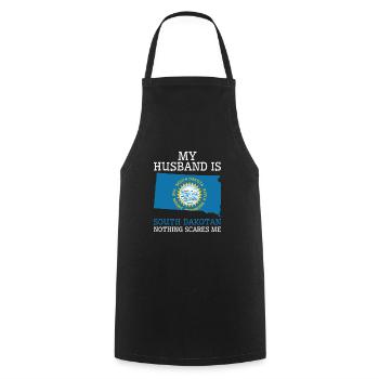 Rien ne me fait peur mari du Dakota du Sud - Tablier de cuisine - noir - Devant - AI Model Male 185 dark (185cm)
