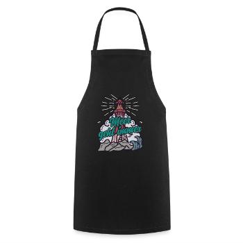 MEER GEHT IMMER Nordsee Spruch Geschenk Leuchtturm - Kochschürze - Schwarz - Vorne - AI Model Male 185 dark (185cm)