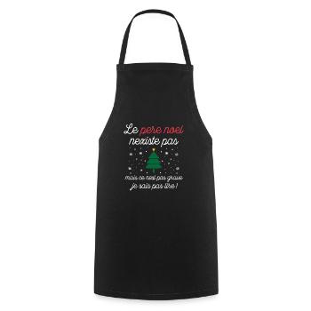 Le père noël n'existe pas - Tablier de cuisine - noir - Devant - AI Model Male 185 dark (185cm)