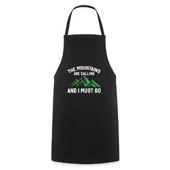 The Mountains Are Calling And I Must Go - Cooking Apron - black - Front - AI Model Male 185 dark (185cm)