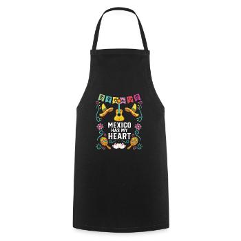 Le Mexique a mon cœur La vie mexicaine Fierté mexicaine - Tablier de cuisine - noir - Devant - AI Model Male 185 dark (185cm)