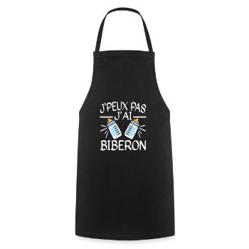 Je Peux pas J'Ai Biberon Bébé Humour - Tablier de cuisine - noir - Devant - AI Model Male 185 dark (185cm)