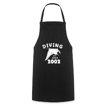 Taucher Geburtstag - Diving since Juni 2002 - Kochschürze - Schwarz - Vorne - AI Model Male 185 dark (185cm)