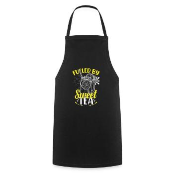 Alimenté par le thé sucré - Tablier de cuisine - noir - Devant - AI Model Male 185 dark (185cm)