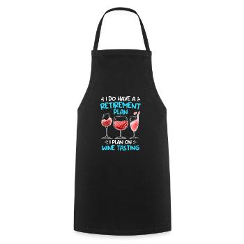 Buveur de vin Retraité Retraite - Tablier de cuisine - noir - Devant - AI Model Male 185 dark (185cm)