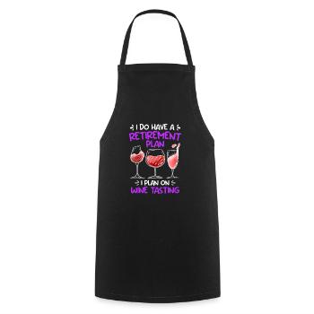 Buveur de vin Retraité Retraite - Tablier de cuisine - noir - Devant - AI Model Male 185 dark (185cm)