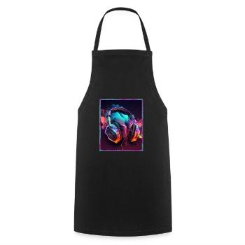 Polygon Headset Headphones Gamer Geometric - Cooking Apron - black - Front - AI Model Male 185 dark (185cm)