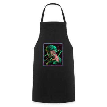 Anime Polygon Swordsman Pirate Geometric - Cooking Apron - black - Front - AI Model Male 185 dark (185cm)