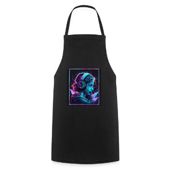 Polygon Headset Headphones Gamer Geometric - Cooking Apron - black - Front - AI Model Male 185 dark (185cm)