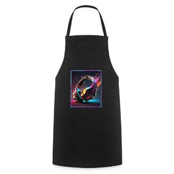 Polygon Headset Headphones Gamer Geometric - Cooking Apron - black - Front - AI Model Male 185 dark (185cm)
