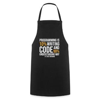 Programming Quote Saying Pun Joke - Kochschürze - Schwarz - Vorne - AI Model Male 185 dark (185cm)