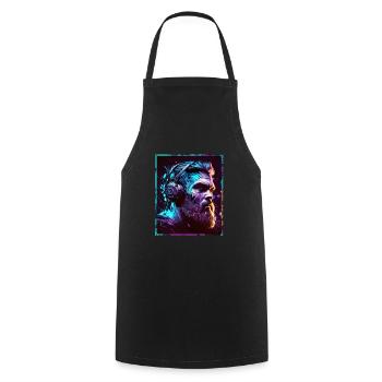 Viking Viking Headset Gamer Streamer Music Neon - Cooking Apron - black - Front - AI Model Male 185 dark (185cm)