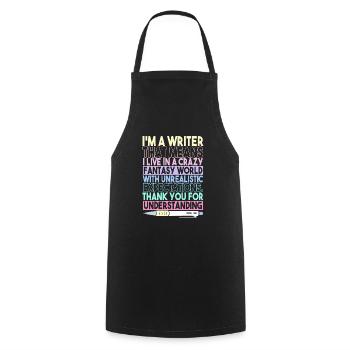 Book Author Novelist | I'm A Writer - Cooking Apron - black - Front - AI Model Male 185 dark (185cm)