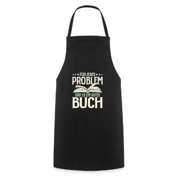 Für jedes Problem gibt es ein gutes Buch Literatur - Kochschürze - Schwarz - Vorne - AI Model Male 185 dark (185cm)