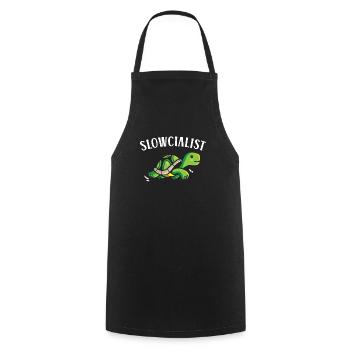Slowcialist Turtle Lover Tortoise Marine Biology - Cooking Apron - black - Front - AI Model Male 185 dark (185cm)