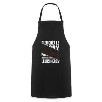 Dieu créa le rugby humour sport - Tablier de cuisine - noir - Devant - AI Model Male 185 dark (185cm)