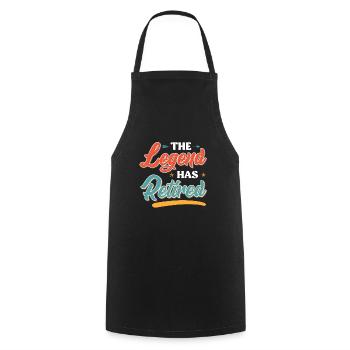 The legend retires - Cooking Apron - black - Front - AI Model Male 185 dark (185cm)
