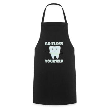 Allez passer la soie dentaire - Tablier de cuisine - noir - Devant - AI Model Male 185 dark (185cm)