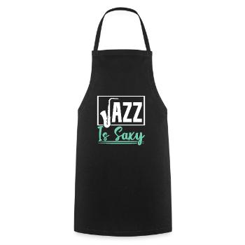 Jazz est saxophoniste saxophoniste saxy musicien - Tablier de cuisine - noir - Devant - AI Model Male 185 dark (185cm)