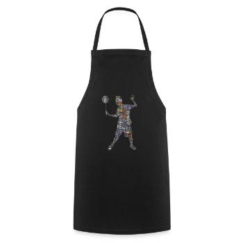 Badminton badminton players - Cooking Apron - black - Front - AI Model Male 185 dark (185cm)