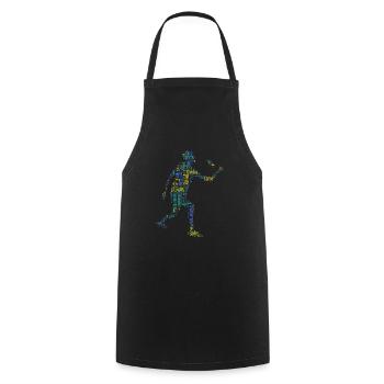 Badminton Federball Spieler - Kochschürze - Schwarz - Vorne - AI Model Male 185 dark (185cm)