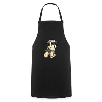 Morkie Dog Cuddly Toy - Cooking Apron - black - Front - AI Model Male 185 dark (185cm)