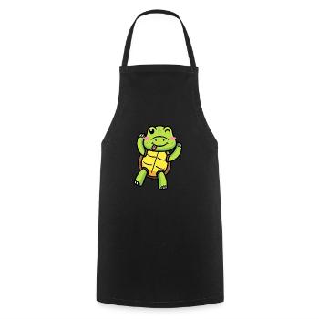 Sea Turtle Emoticon Turtle Lovers - Cooking Apron - black - Front - AI Model Male 185 dark (185cm)