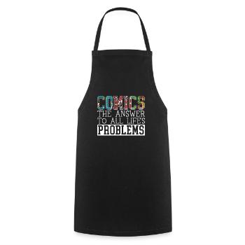 Comics Collector Comic Reader Fictional Characters - Cooking Apron - black - Front - AI Model Male 185 dark (185cm)