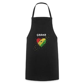 Ghana Afrique GhanaFlag GhanaFlag Ghanese - Tablier de cuisine - noir - Devant - AI Model Male 185 dark (185cm)