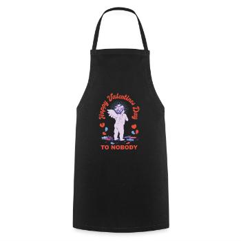 Bonne Saint-Valentin à personne Cupidon Petit Ange - Tablier de cuisine - noir - Devant - AI Model Male 185 dark (185cm)