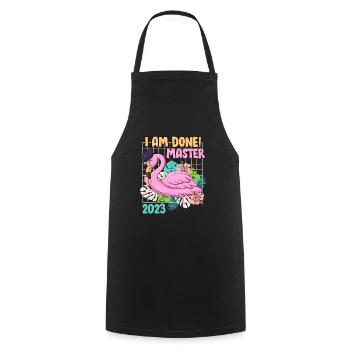 I finished Master's degree 2023 Master's degree - Cooking Apron - black - Front - AI Model Male 185 dark (185cm)