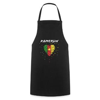 Cameroon Cameroon Flag Cameroon Cameroon Fan Flag - Cooking Apron - black - Front - AI Model Male 185 dark (185cm)