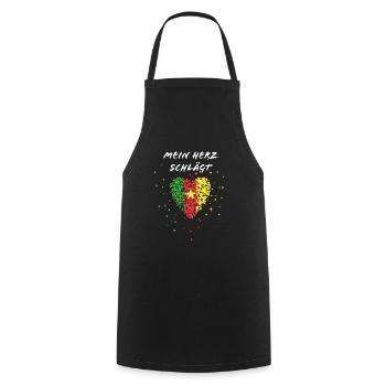 Cameroon heartbeat Cameroon flag Cameroonian - Cooking Apron - black - Front - AI Model Male 185 dark (185cm)