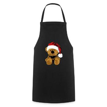 Teddy Bear Teddy Bear Cartoon Teddy bear Christmas - Cooking Apron - black - Front - AI Model Male 185 dark (185cm)