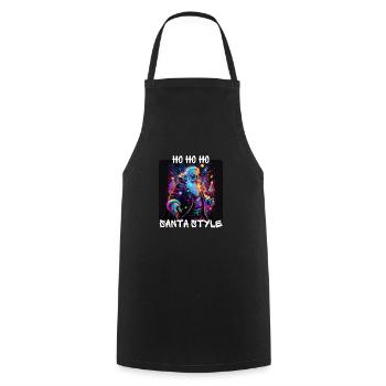 Graffiti Style - Ho Ho Ho Santa Style 2 - Kochschürze - Schwarz - Vorne - AI Model Male 185 dark (185cm)