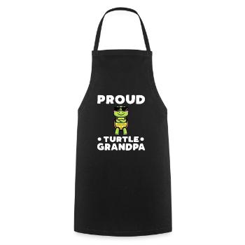 Proud turtle grandpa turtle lover - Cooking Apron - black - Front - AI Model Male 185 dark (185cm)