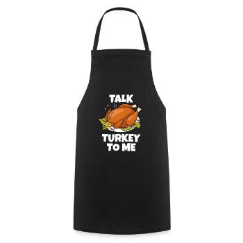 Cadeaux de Thanksgiving pour l’hôtesse Funny Talk Turquie - Tablier de cuisine - noir - Devant - AI Model Male 185 dark (185cm)
