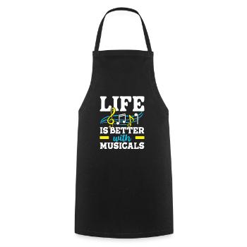 La vie est meilleure avec Musicals Musicien Mélomane - Tablier de cuisine - noir - Devant - AI Model Male 185 dark (185cm)