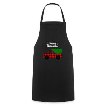 Joyeux Noël Drôle de Chemise de Noël - Tablier de cuisine - noir - Devant - AI Model Male 185 dark (185cm)