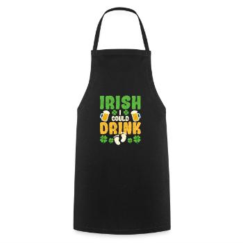 Irish I Could Drink Schwangerschaftsankündigung - Kochschürze - Schwarz - Vorne - AI Model Male 185 dark (185cm)