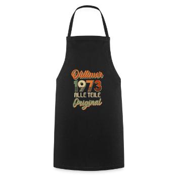 Oldtimer 50 ans 50e anniversaire - Tablier de cuisine - noir - Devant - AI Model Male 185 dark (185cm)