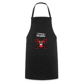 Joyeux Noël Drôle de Chemise de Noël - Tablier de cuisine - noir - Devant - AI Model Male 185 dark (185cm)
