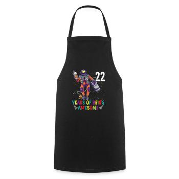 22nd Birthday Astronaut Astronomy Solar System - Cooking Apron - black - Front - AI Model Male 185 dark (185cm)